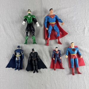 DC Comics Action Figures Superman Batman Green Lantern Mixed Lot of 6 Toys